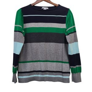 Liz Claiborne X Large Women's Sweater Knit Blue Gray Green Long Sleeve